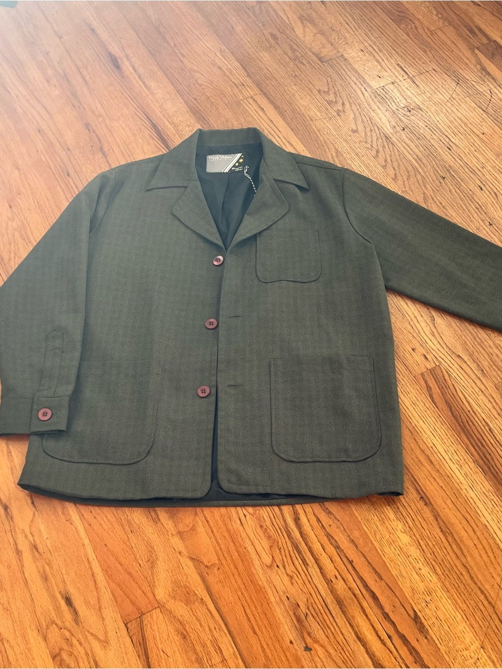 Men's Olive Green Workwear Blazer Jacket